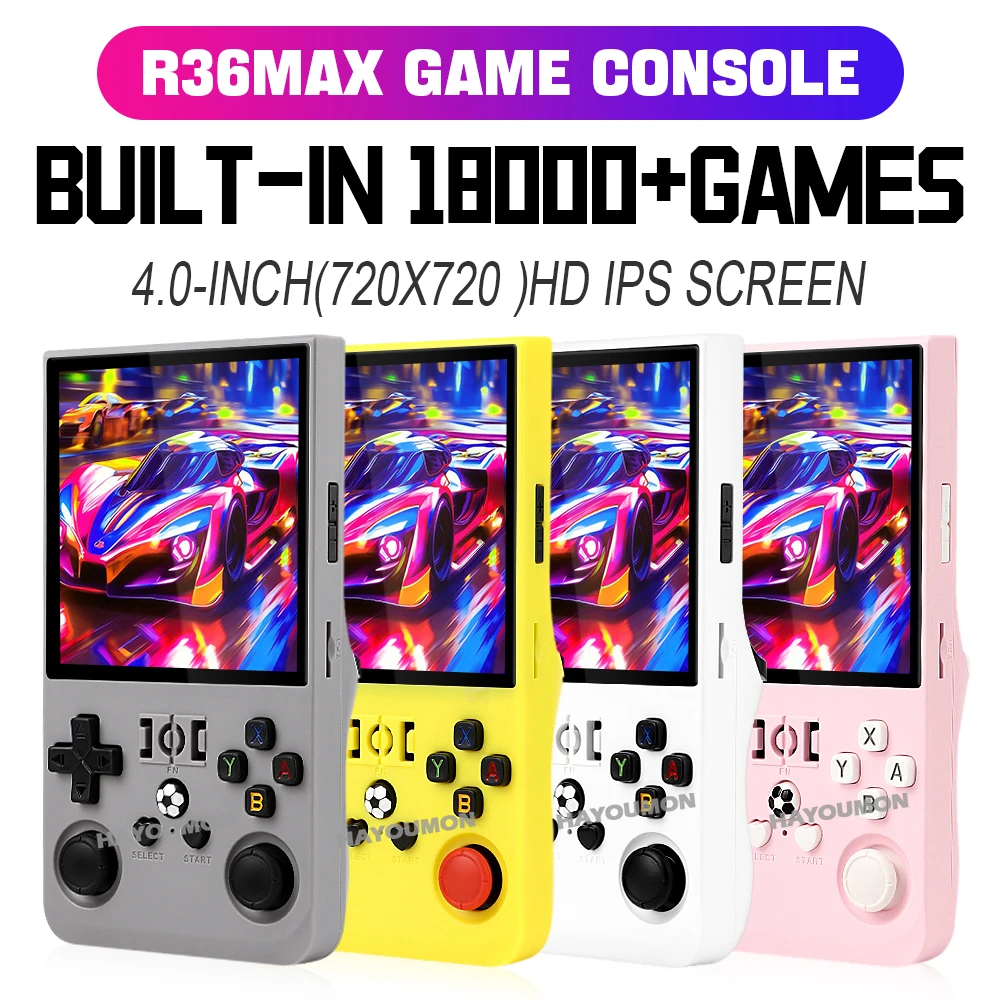 مشغل ألعاب محمول باللون الرماد - مراجعة Gaming Console R36 Max وسعره